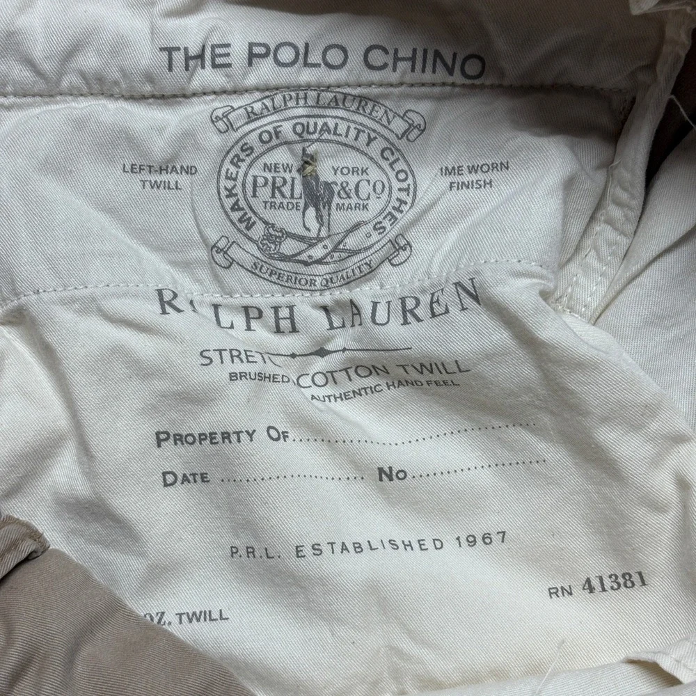 Polo Ralph Lauren Pants Mens 36x30 (Fits 38x30) Stretch Straight Fit Khaki Tan